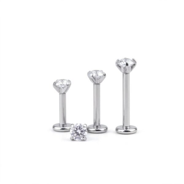 Silver circle zircon flatback