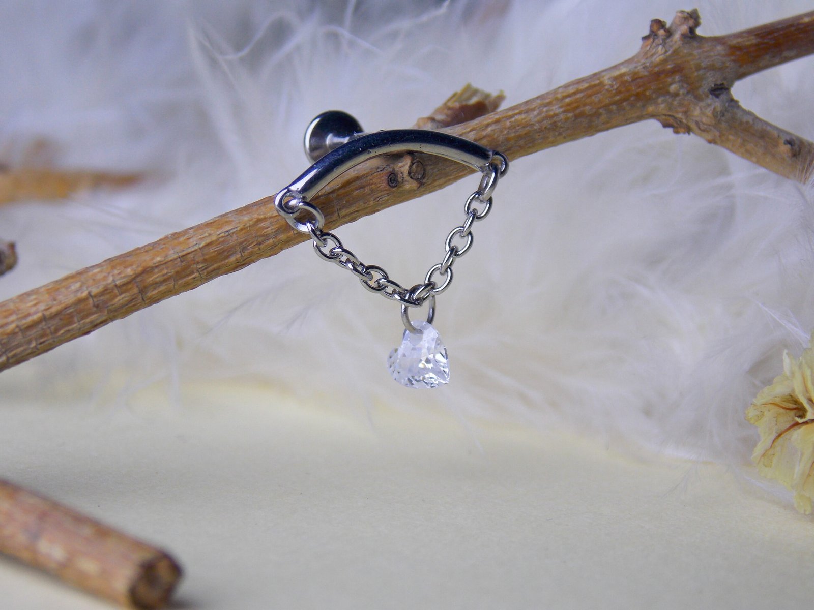 DSCN0237 Silver double chain heart - Image 1