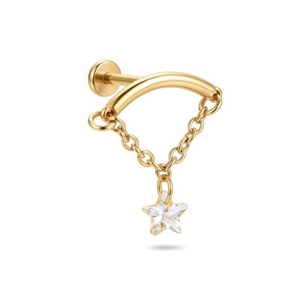 Gold double chain star