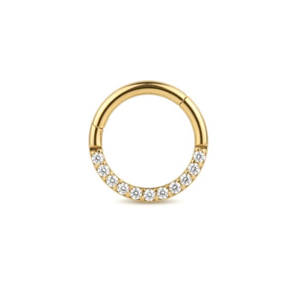 Gold zircon stones hoop