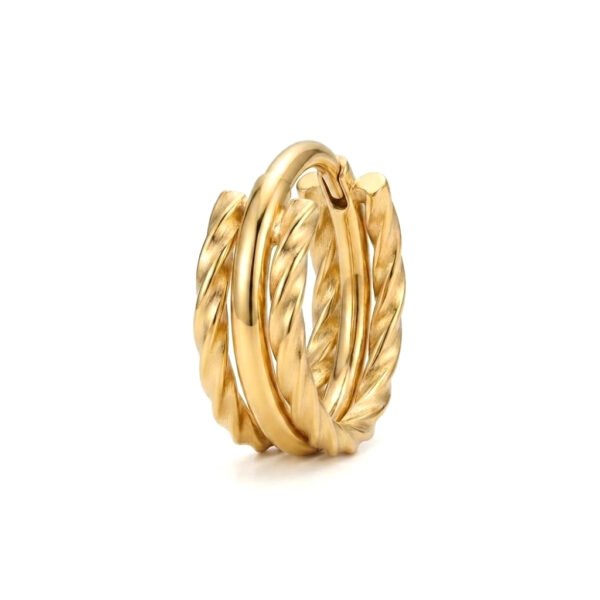 Gold Ripple hoop