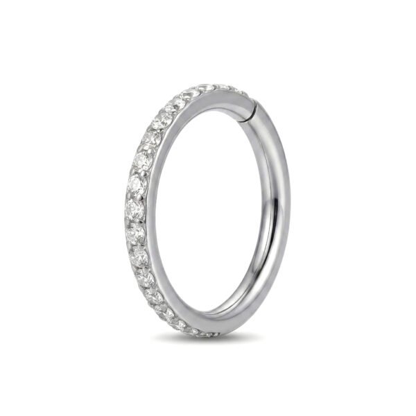 Silver zircon hoop