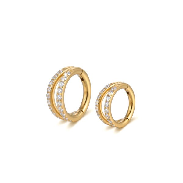 Gold Double zircon hoop