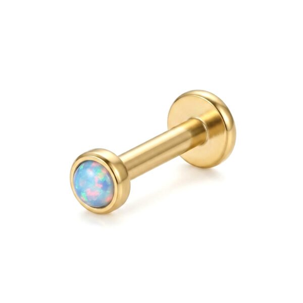 Gold small blue opal