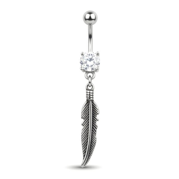 feather belly ring