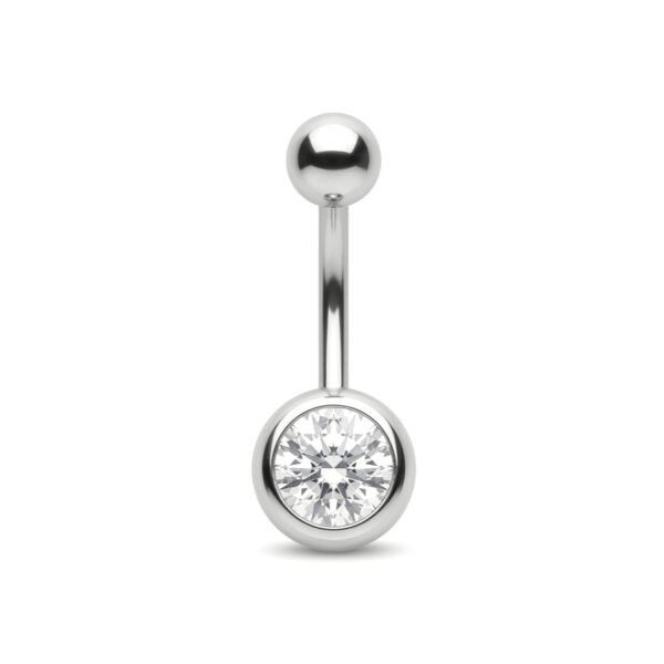 white basic belly ring