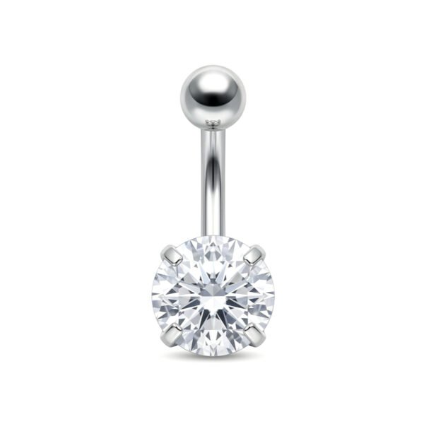 Big round zircon belly ring
