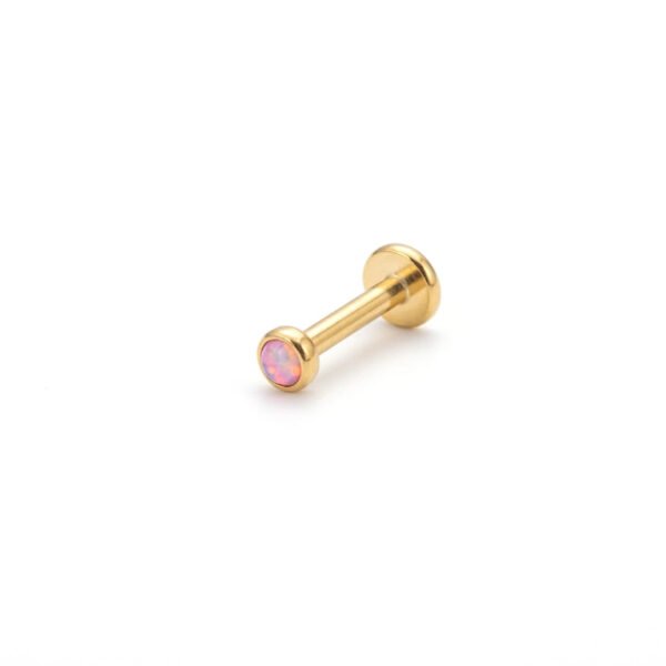 Gold small purple opal