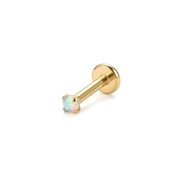 Gold tiny iridescent opal