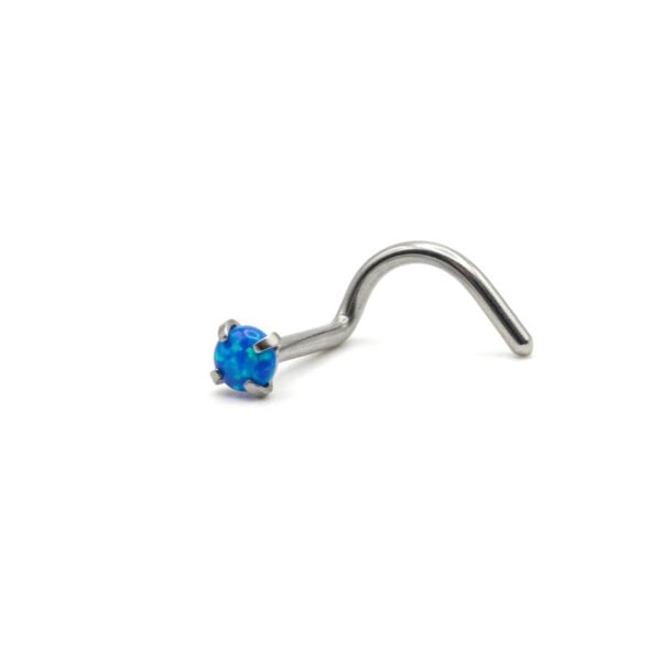 Tiny blue opal U shape