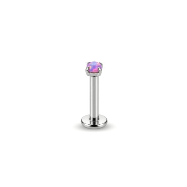 Silver tiny purple opal