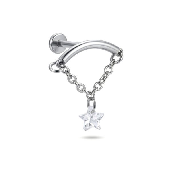 Silver double chain star