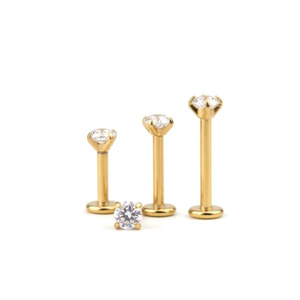 Gold circle zircon flatback
