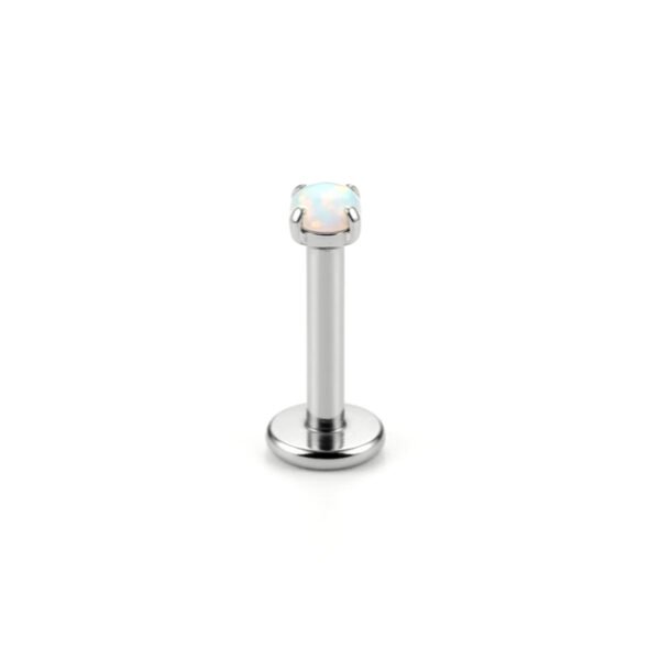 Silver tiny iridescent opal