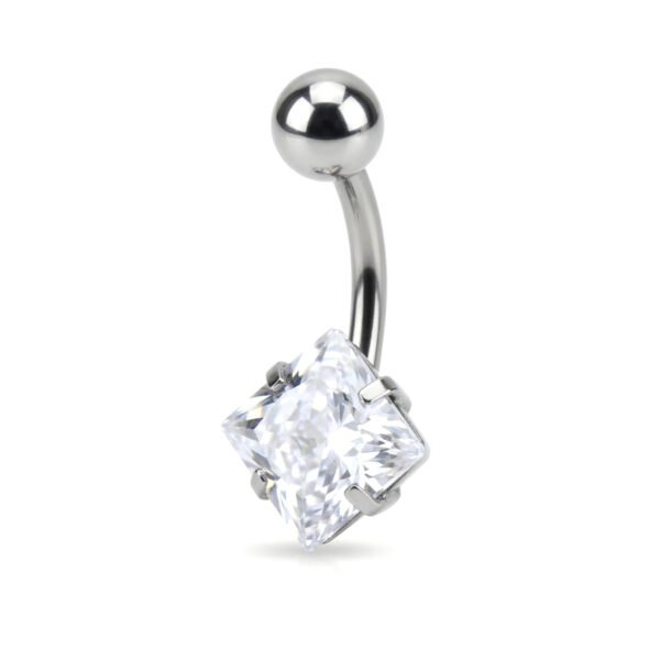 rhombus zircon belly ring