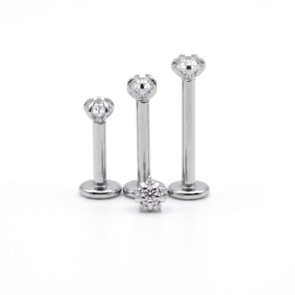 Silver star zircon flatback