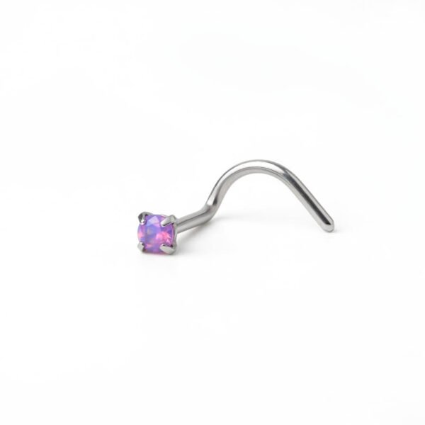 Tiny purple opal U shape